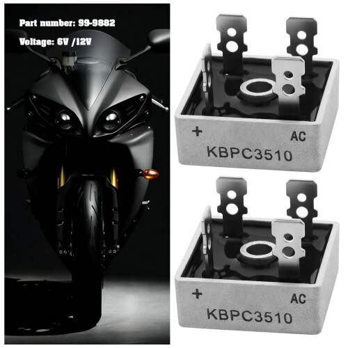 2x Motorcycle Solid State Rectifier KBPC3510 99-9882 Compatible with BSA Compatible with TRIUMPH 6v 12v Alternator Models Bikes 1