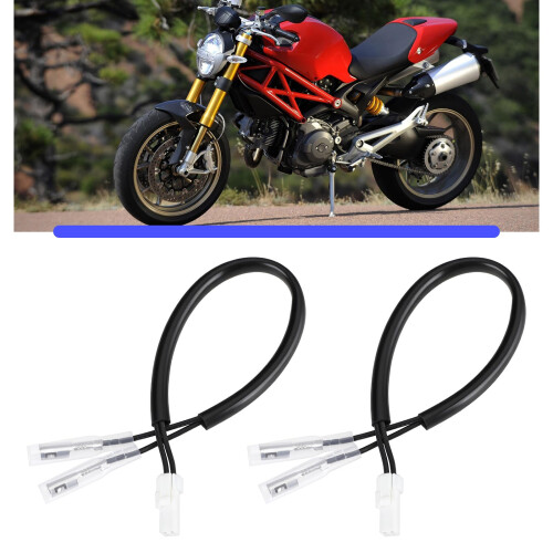 2pcs Motorcycle LED Indicator Adapter Cable Harness Compatible with DUCATI 2