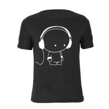 (Noir,3XL=US XL)Camiseta DJ Bebé Música Hip Hop Dibujos Animados Inspirada Mujer Hombre Haut Ete Imprime
