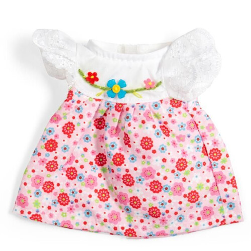 vestido de muñeca rosa con mangas de encaje - muñeca casa de muñecas