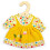 vestido de muñeca con estampado floral amarillo - conjunto de ropa para muñeca 1