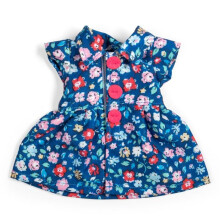 Puppenkleid mit floralem Muster - marineblaues Puppenkleid - 25 cm