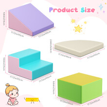 Lot de 4 blocs d'escalade en mousse Rose, couverture PU imperméable, jouet éducatif pour enfants intérieur