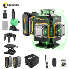 CONENTOOL Niveau Laser 16 Lignes, 4D Multifonctionnel avec Autonivellement, Vert, sans Trépied