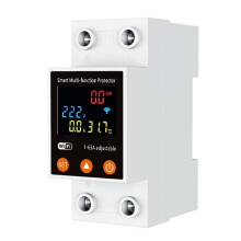 2P 1-63A Tuya WiFi Slimme Aardlekschakelaar LED Display Schakelaar met Vermogensmeting Slimme Leven Controle Via voor Alexa Thuis