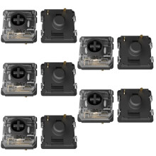 10pcs KS-33 Low Profile 2.0 Silent White Black Red 3Pin Ultra-Thin Mechanical Keyboard Pre-Lubed Linear Black