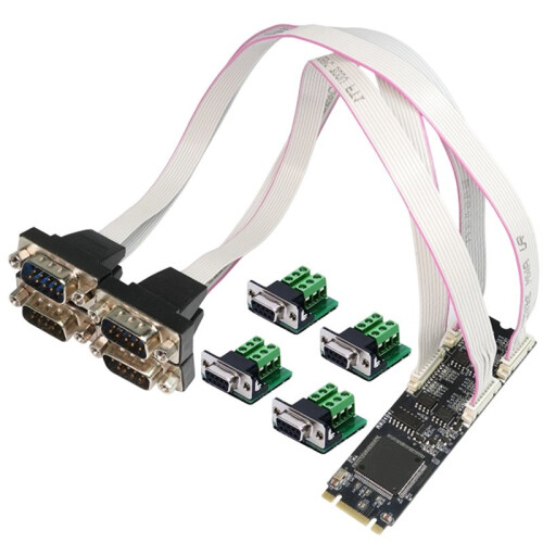 Convertitore da M.2 A PCIe B+M A Scheda Seriale RS485/422 WCH384L per PC Desktop Windows 10/11 e Linux (Non Supporta RS232)