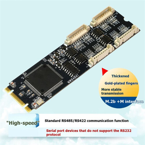 Convertitore da M.2 A PCIe B+M A Scheda Seriale RS485/422 WCH384L per PC Desktop Windows 10/11 e Linux (Non Supporta RS232)