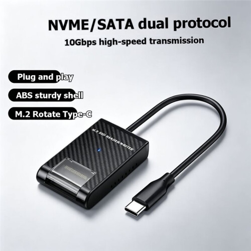 M2 Easy Drive Cable M.2 SSD Adapter Easy-Drive Cable NVME/ Dual-Protocol M.2 ToType-C 10Gbps SSD Adapter 2