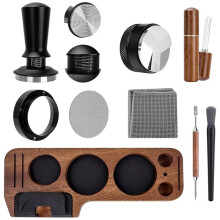 9-in-1 Espresso Tool Set Tamper WDT Tool Distributor Magnetic Funnel Puck Screen Latte Art Needless & Wooden Stand 58MM