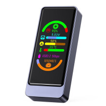 Password Lock M.2 SSD Enclosure with Display Portable External Hard Drive Case for 2230/2242 NVMe M2 SSD