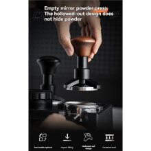 Tamper à Expresso à Ressort avec Base Ondulée en Acier Inoxydable, Outil de Tassement Calibré à Mise à Niveau Automatique 51 mm