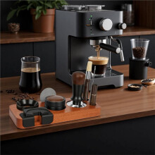 8PCS Espresso Tamper Kit & Tamping Station Coffee Tamper Set with Distributor WDT Tool Dosing Funnel 51MM