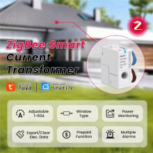 TONGOU Zigbee Tuya Inteligentny Licznik Energii 1-50A Monitor Zużycia Energii w Czasie Rzeczywistym Współpracuje z Home Assistant/ Life