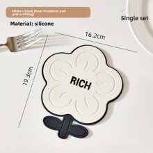 (White)Napperon de dîner en silicone imperméable avec motif floral élégant pour réglages