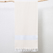 (White, 100x180cm) Pattern Geometry Multiuse Bath Towel With Tassel Design For Fitness And Travel