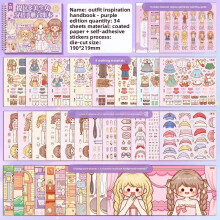 (Purple)Tildado Kinder Anzieh Stickerbuch mit repositionierbaren Dekorationen zum kreativen Spielen