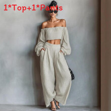 (Light Gray,3XL)Youth Style Solid Color Long Sleeve Top Pants Twopiece Set For Fashion Spring