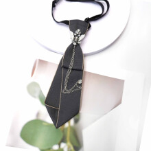 (Gray Light) Unisex Tie Bow With Solid Color Design And Rhinestone Decor For Events School Or