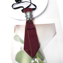 (Purple Red Bright) Unisex Tie Bow With Solid Color Design And Rhinestone Decor For Events School Or