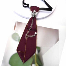 (Purple Red Light) Unisex Tie Bow With Solid Color Design And Rhinestone Decor For Events School Or