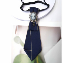 (Blue Bright) Unisex Tie Bow With Solid Color Design And Rhinestone Decor For Events School Or