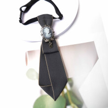 (Gray Bright) Unisex Tie Bow With Solid Color Design And Rhinestone Decor For Events School Or