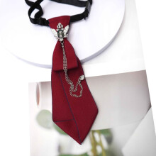 (Red Light) Unisex Tie Bow With Solid Color Design And Rhinestone Decor For Events School Or