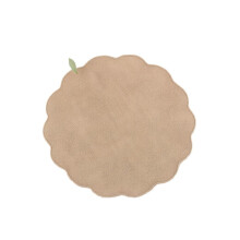 (Brown)Nordic Style Jute Heat Resistant Table Mat With Flower Shape Design Home For