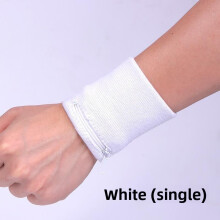(White)Unisex Wristband Keys Storage Zipper Pocket Sport Wrist Wallet Running Gym