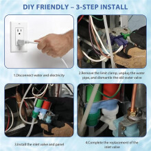 Upgraded W10408179 W10179146 Refrigerator Water Inlet Valve, Leak-Proof Design for Ice Maker & Dispenser