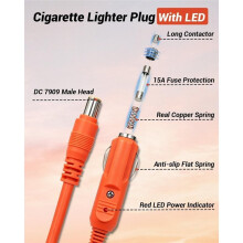 Cable de Carga para Coche 14AWG Mejorado para Accesorios de la Estación para Jackery Explorer, Cable de Cargador de CC para Encendedor de Cigarrillos