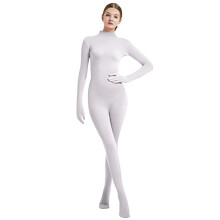 (White, 170) Jumpsuit Leotard Solid Color Stage Costume Halloween Clothing Cosplay Party