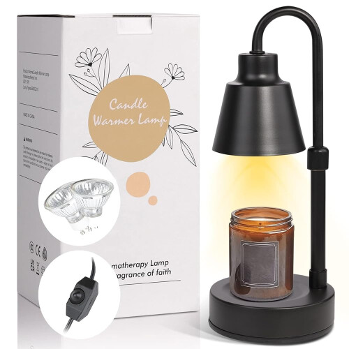 DesignBox Candle Warmer Lamp Extendable Electric Wax Melter Black