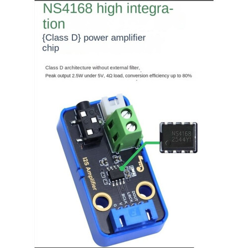NS4168 I2S Audio Power Amplifier Module DIY Class D Audio Amplifier Board with Headphone Jack Without Case