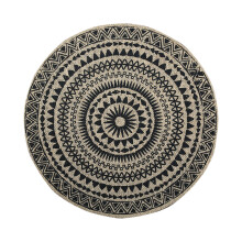 (Style27)Napperons circulaires vintage en jute avec imprimé floral déco table éco consciente
