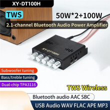 Placa Amplificadora 2.1 Canais XY-DT100H com Módulo Amplificador Subwoofer TPA3116, Controle Por Aplicativo para Projetos DIY Casa e no