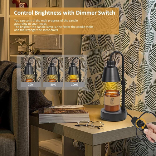 DesignBox Candle Warmer Lamp Extendable Electric Wax Melter Black 2