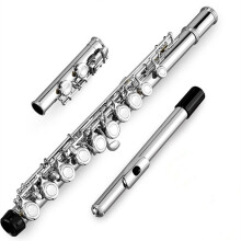 2X 16 Closed Open Holes C Key Professional Transverse Flute Concert with Box Cleaning Cloth Stick Gloves