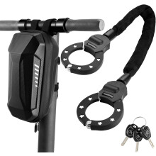 Antivol pour trottinette électrique, cadenas à chaîne de 93 cm avec code, acier trempé 8 mm, avec sac imperméable 3L
