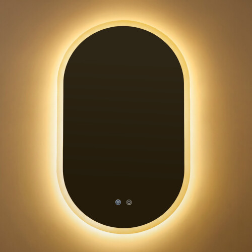 Living And Home Wall-Mounted Bathroom Adjustable LED Mirror with Demister