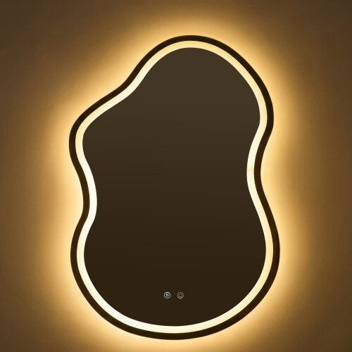 Living And Home Wall-Mounted Bathroom Adjustable LED Mirror with Demister