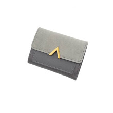 (Gray)Women Money Purses Coin Wallet Lady Leather Cash Card Fold Holder Accessory Gift