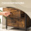 Bedside Table - Wood - Rustic Brown and Black - Open Shelf and 2 Drawers 4