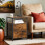 Bedside Table - Wood - Rustic Brown and Black - Open Shelf and 2 Drawers 2