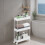 Extendable Kitchen Countertop Shelf - Metal - White - Slim Rolling Trolley with Wheels 2