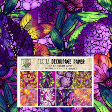 Flonz 24 Sheets 6x6in Glossy Floral Paper for Decoupage & Crafting