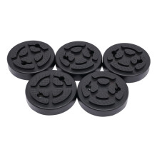 Lot de 5 tampons de levage ronds en caoutchouc noir 120mm, antidérapants pour ponts élévateurs auto