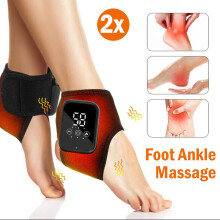 Appareil de massage de la cheville électrique, avec vibration et 3 niveaux de chaleur, sans fil