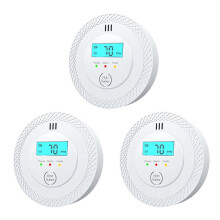 3 Pcs Carbon Monoxide Detector LCD Digital Display Security Protection Gas Detector